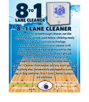 Product Flyer for 8to1, bowling lane cleaner